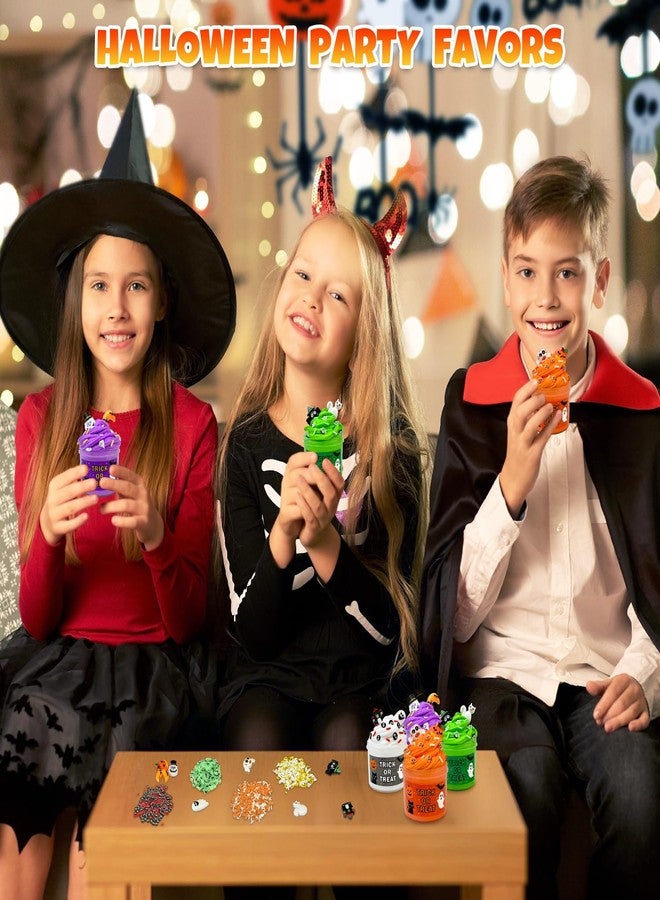 Leetous Halloween Goodie Treat Bag Stuffers for Kids 8 PCS, Halloween Slime Kit with Add ins for Toddler,Mini Birthday Party Favor Supplies Classroom Prize Boo Spooky Trick or Treat Basket Bucket Pinata Items - Image 5